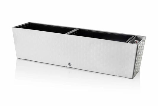 Selbstbewässernder Pflanzkübel Supreme, Länge 75cm Eiskaltweiß PLASTKON