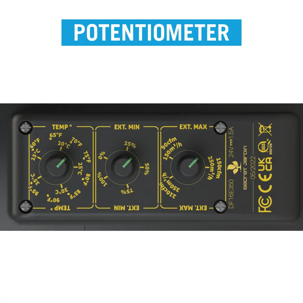 Secret Jardin DF16 Extractor, Ventilator 50-100-150 m3/Std Secret Jardin