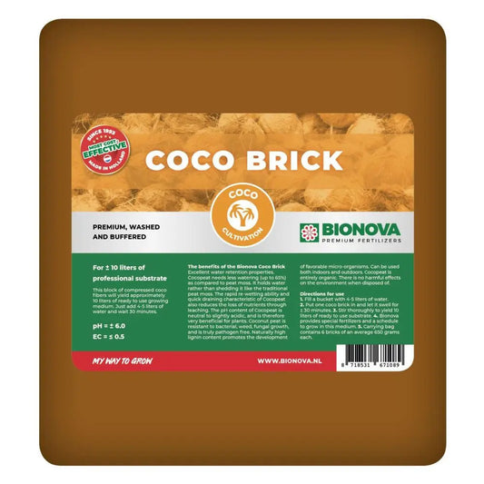 BioNova Coco Brick 10 l, Packung 24 Stk. BioNova