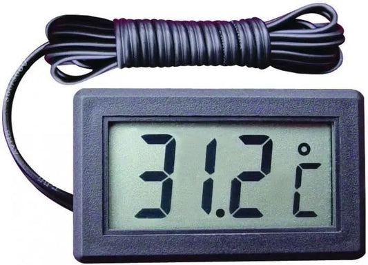 Hutermann HT-02C Digitalthermometer mit externem Fühler schwarz Hutermann