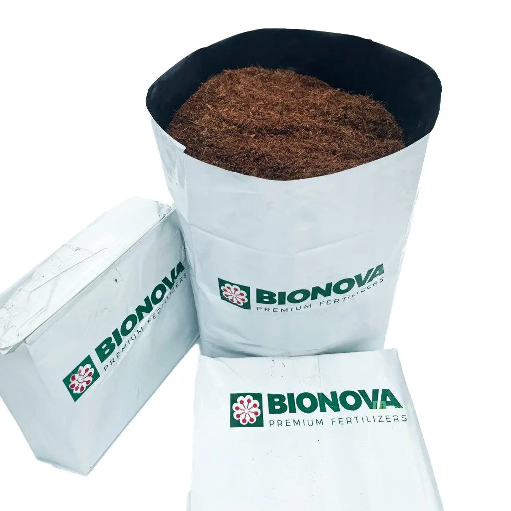 BioNova Open Top Coco Bag 12 l - gepresste Kokosfaser inklusive Topf BioNova