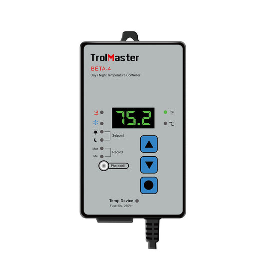 Trolmaster Digital Day/Night Temperature Controller Beta-4 - mit Adapter (CZ/EU Endstück) Trolmaster