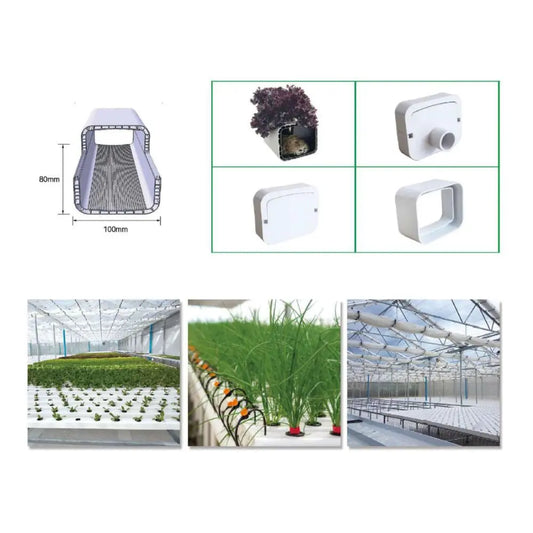 Urban Hydro NFT Rinne 100x80 mm - mit Loch, 2 Schichten, innen schwarz, 250 cm URBAN