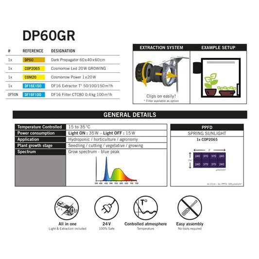 Secret Jardin DP60GR Growing Set 20W Secret Jardin