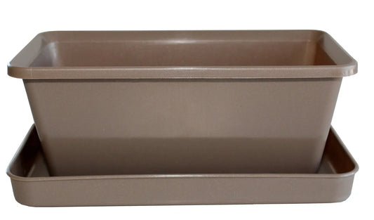 Pot with saucer White PLASTKON