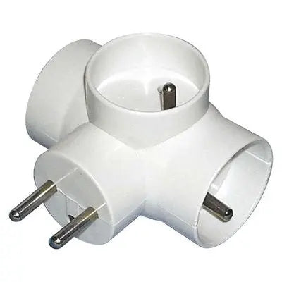 Split socket - 3× round, white EMOS