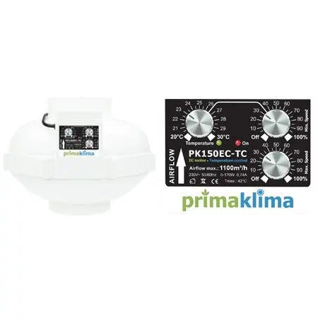 Prima Klima Rohrventilator PK150-EC-TC 150 mm, 1100 m3/Std, EC motor + Temperatur geregelt PrimaKlima