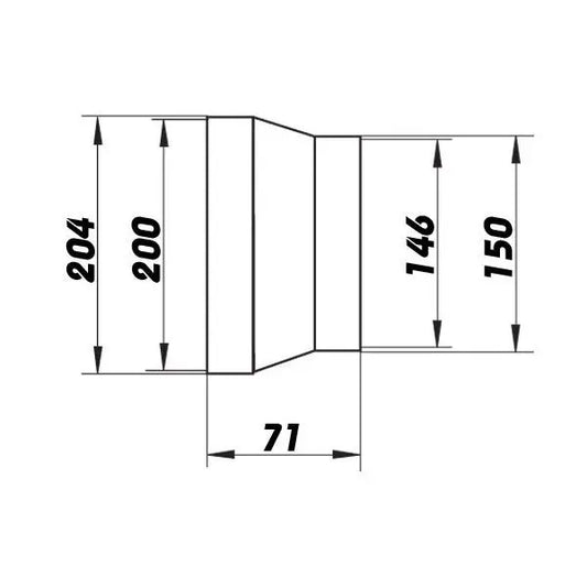 Transition PVC 200-150 mm Growmarket