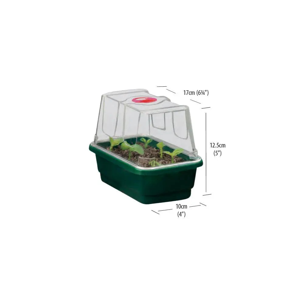 Garland Gewächshaus Mini High Dome Propagator Green mit Drainage, Hartplastik, unbeheizt, 17x10x12 cm Garland