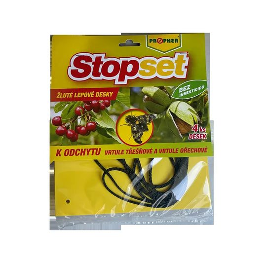 Yellow adhesive sheets Stopset 20x20 cm for helicopter blade capture AgroBioOpava