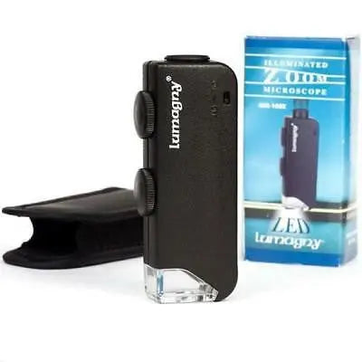 Lumagny 60-100x Taschenmikroskop mit LED ZOOM-Beleuchtung Lumagny