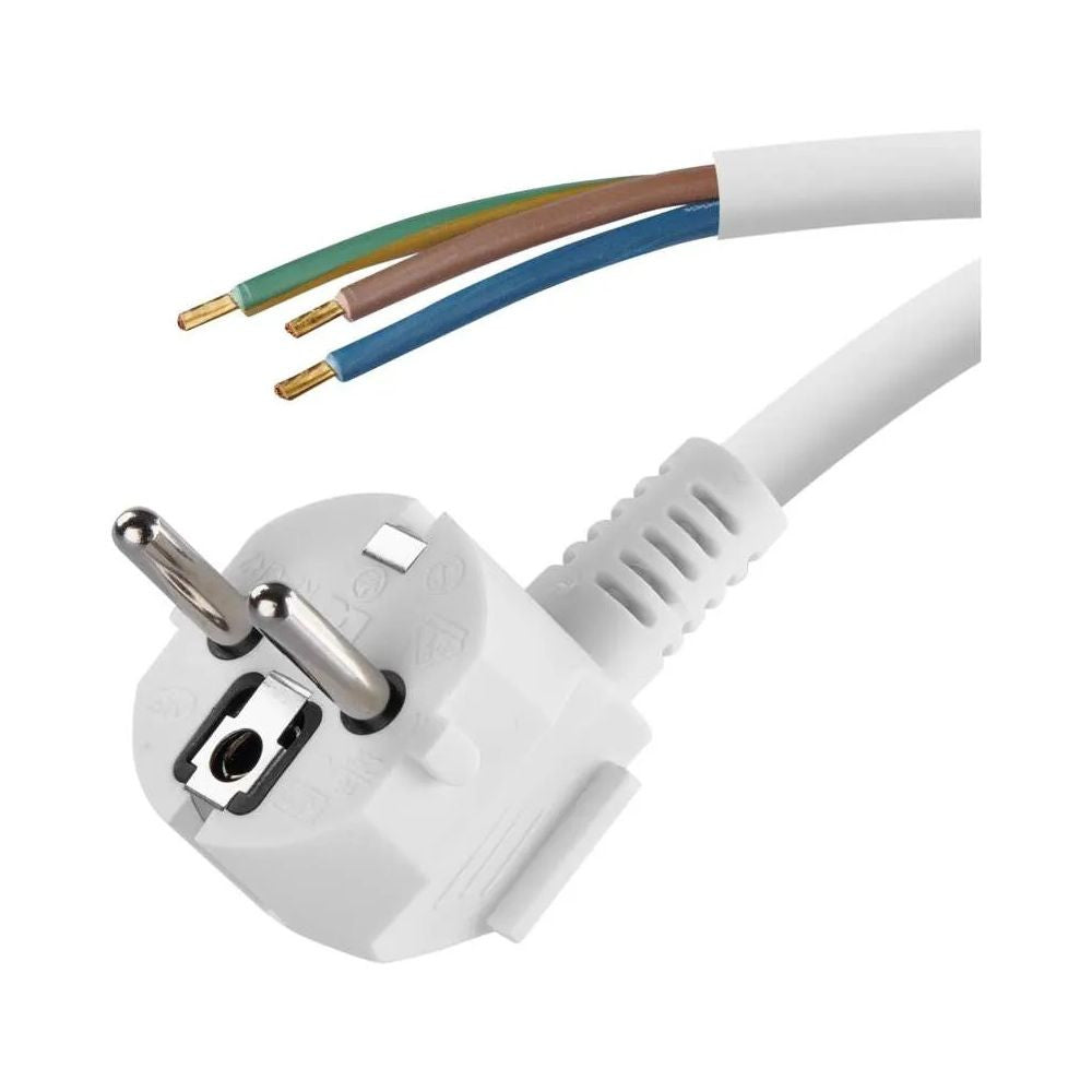 Flexokabel 3x 1.5mm mit EURO-Stecker, Länge 3 m WEISS