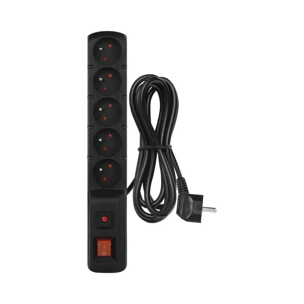 Emos Überspannungsschutz für 5 Steckdosen 3 m, 3x1 mm, schwarz EMOS