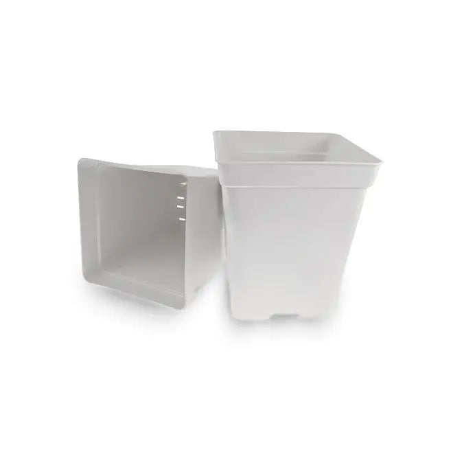 Blumentopf aus Plastik, viereckig weiss 20x20x23 cm - 5.7 l Growmarket