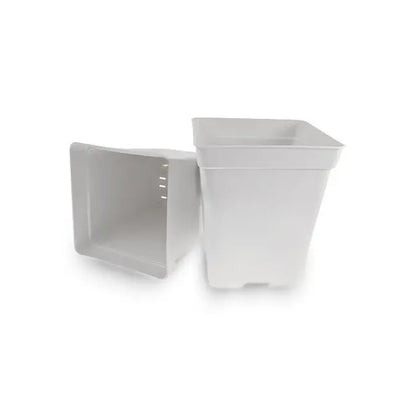 Blumentopf aus Plastik, viereckig weiss 20x20x23 cm - 5.7 l Growmarket