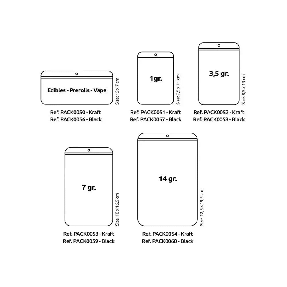 Qnubu Zip Bag Kraft 7g, 100x165 mm, PACKUNG 50 Stk. Qnubu