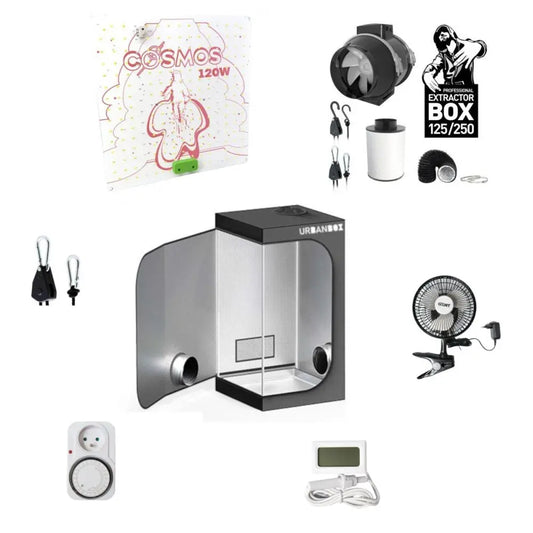 B2B Set Basic - Komplette grow box LED Cosmos 120W, 60x60x160 cm Growmarket