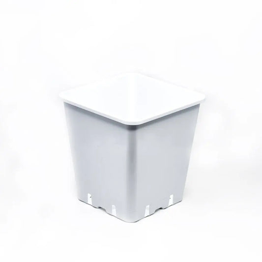Blumentopf aus Plastik, viereckig weiss 25x25x26 cm - 11 l Growmarket