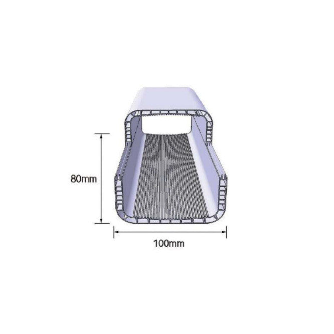 Urban Hydro NFT Rinne 100x80 mm - ohne Loch, 2 Lagen, innen schwarz, 250 cm URBAN