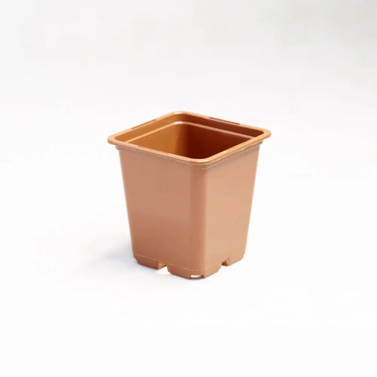 Blumentopf aus Plastik, viereckig terrakot 9x9x10 cm - 0.5 l, PACKUNG 100 Stk. Growmarket