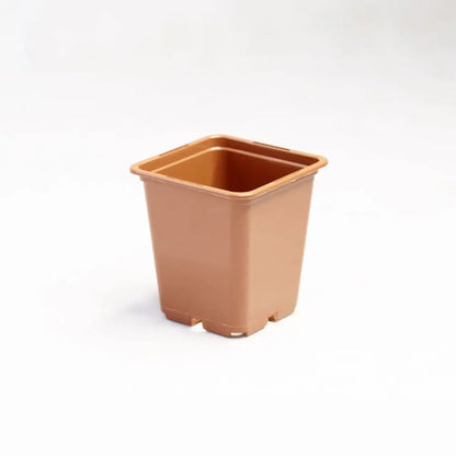 Blumentopf aus Plastik, viereckig terrakot 9x9x10 cm - 0.5 l Growmarket
