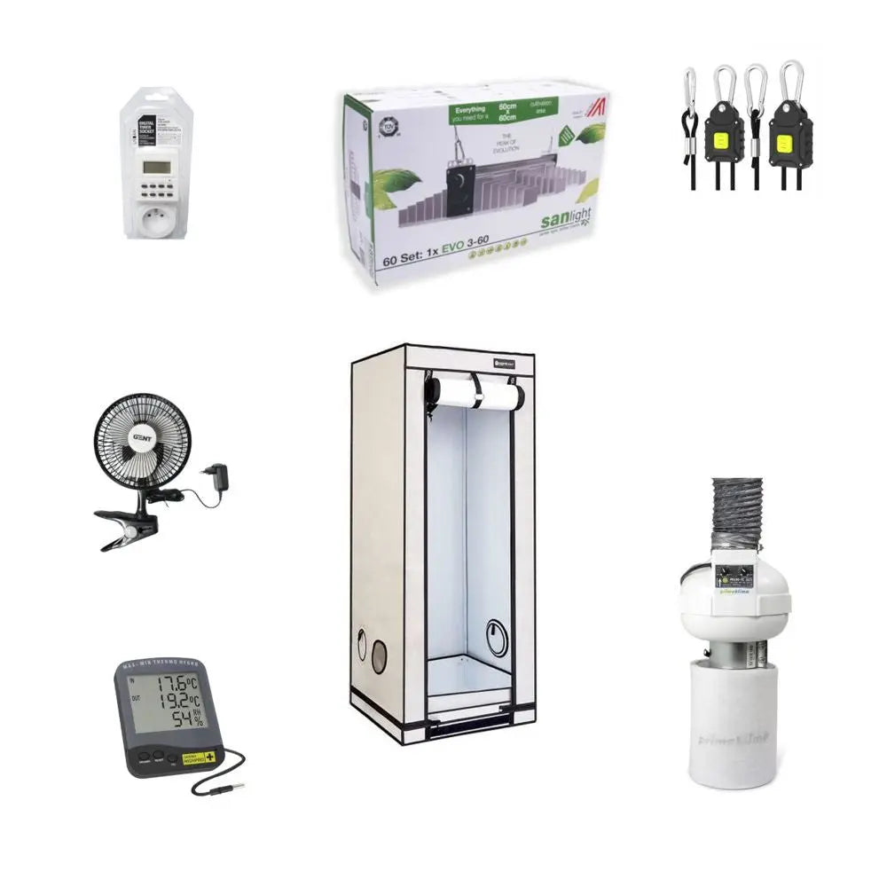 B2B Set Expert - Komplette grow box LED SANlight 200W, 60x60x160 cm Growmarket