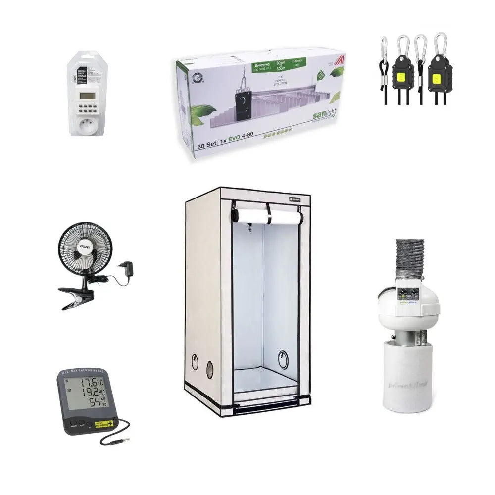 B2B Set Expert - Komplette grow box LED SANlight 265W, 80x80x180 cm Growmarket