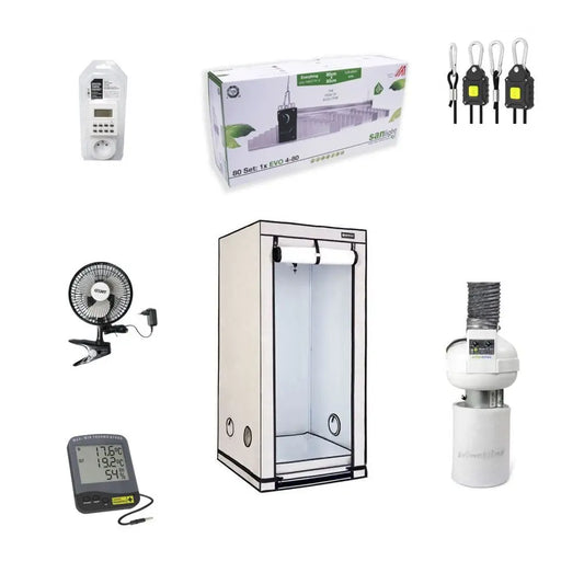B2B Set Expert - Komplette grow box LED SANlight 265W, 80x80x180 cm Growmarket
