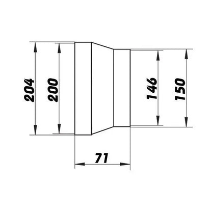 Transition PVC 200-150 mm Growmarket