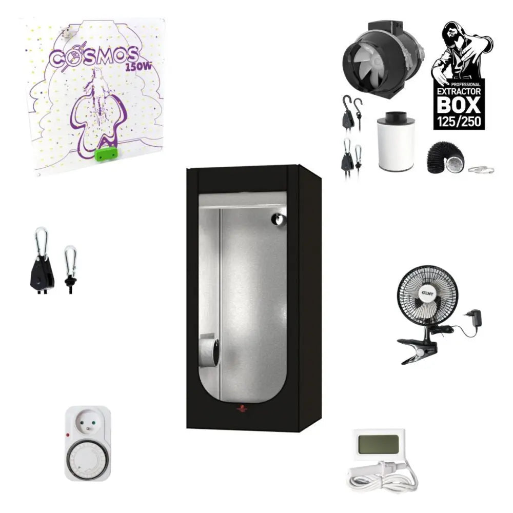 B2B Set Basic - Komplette grow box LED Cosmos 150W, 80x80x180 cm Growmarket