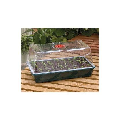Garland Gewächshaus Large High Dome Propagator mit Drainage Green BOX, Hartplastik, unbeheizt, 37,5x23x18 cm Garland
