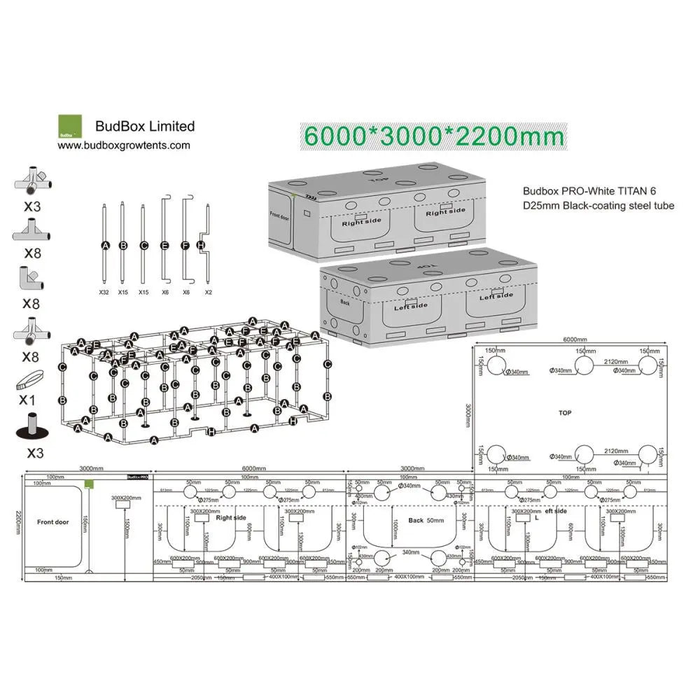 BudBox Silver PRO Titan VI 600x300x220 cm BudBox