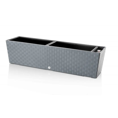 Samt bewässernder Pflanzentopf Supreme, Länge 75cm Steingrau PLASTKON