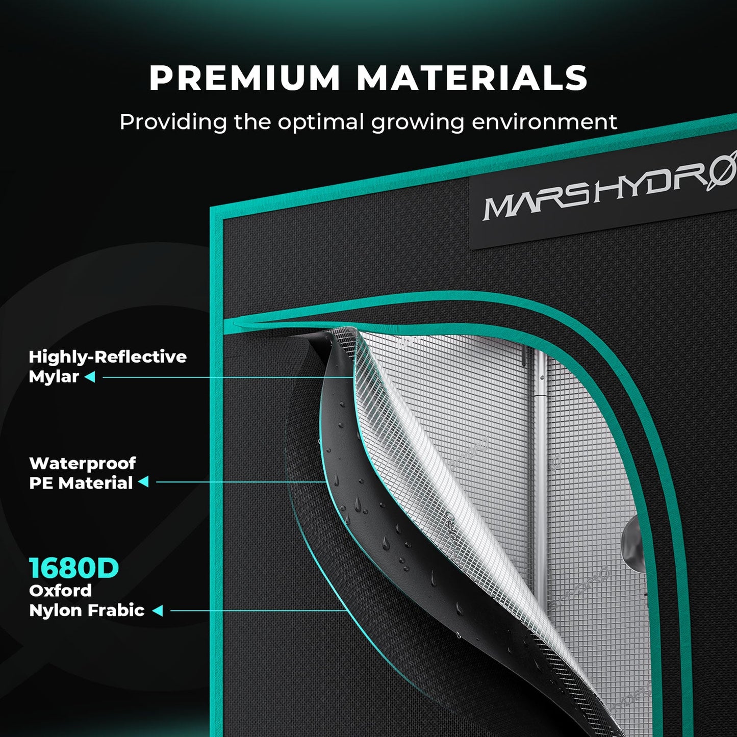 Mars Hydro TS 1000 Komplettes Grow-Zelt-Set Dimmbares 150W LED Grow-Licht+80x80x160cm Indoor-Zelt +4″ Belüftungssystem für 1-3 Pflanzen Growhub