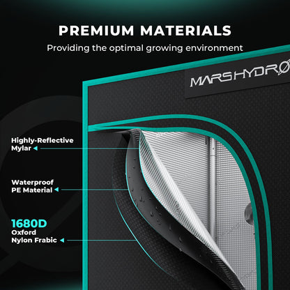 Mars Hydro TS 1000 Komplettes Grow-Zelt-Set Dimmbares 150W LED Grow-Licht+80x80x160cm Indoor-Zelt +4″ Belüftungssystem für 1-3 Pflanzen Growhub